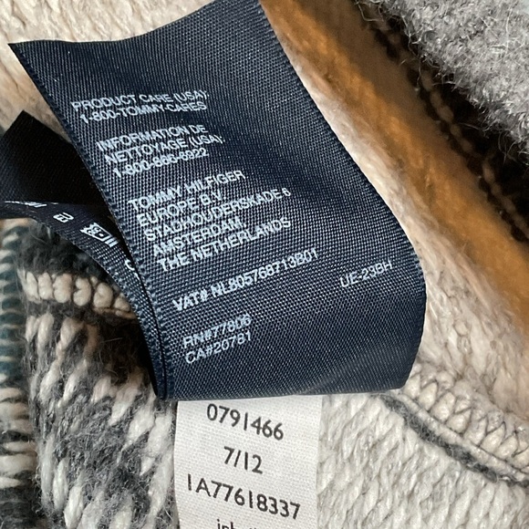 TOMMY HILFIGER SHORT SLEEVE CARDIGAN  SZLG BEACHY PREPPY HORSE BLANKET - Picture 3 of 6